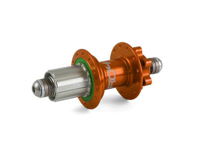 Hope Tech PRO 4 Rear 32H  135mm - 10mm bolt-in 24H Shimano Alloy HG Freehub Orange  click to zoom image