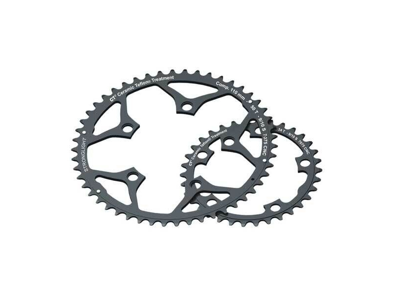 Stronglight 110PCD Type S 5083 Series 5-Arm Road Black Chainrings 34T click to zoom image