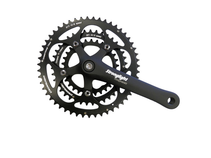 Stronglight Impact Tandem 48/38/28 Chainset 170mm BLACK click to zoom image