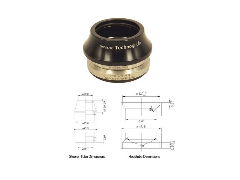 Tange Seiki Technoglide IS24 Fully Integrated Headset in Black. 1 1/8" + 15mm Alloy Tall Cap Cover click to zoom image