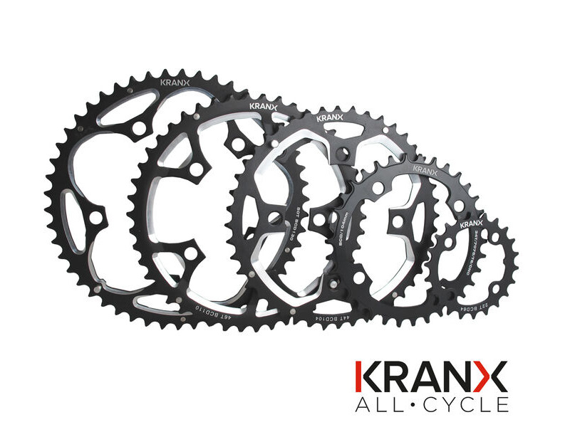 KranX 104BCD Alloy Chainring in Black 44T CNC click to zoom image