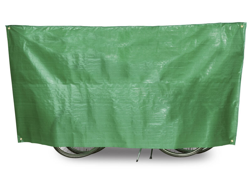 VK Covers "Super Duo" Waterproof Lightweight Contoured Two Bicycle Cover Incl. 5m Cord in Green click to zoom image