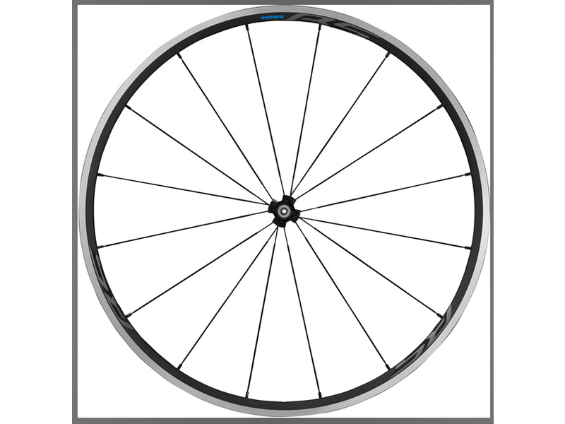 Shimano WH-RS300 clincher wheel, 100 mm Q/R axle, front, black click to zoom image