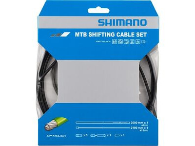 Shimano MTB gear cable set for rear only, OPTISLICK coated stainless steel inner, black