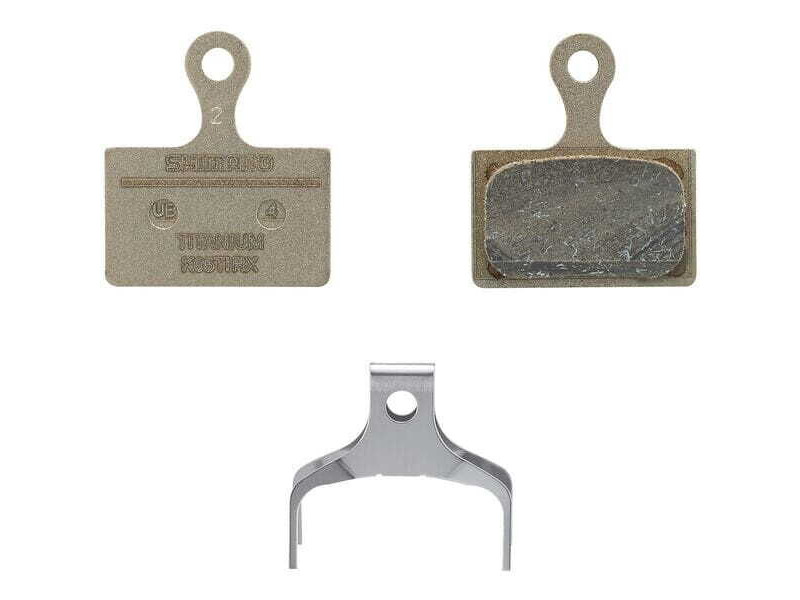 Shimano K05TI-RX disc pads & spring, titanium back, resin click to zoom image