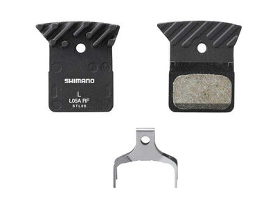 Shimano L05A-RF disc pads & spring, alloy back with cooling fins, resin