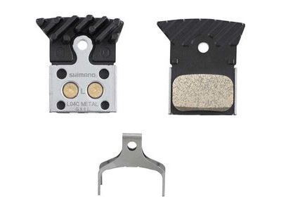 Shimano L04C disc pads & spring, alloy/stainless back with cooling fins, metal sintered