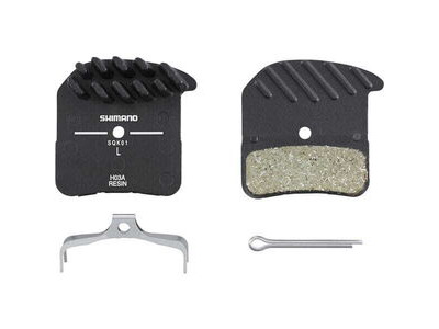 Shimano H03A disc pads & spring, alloy back with cooling fins, resin