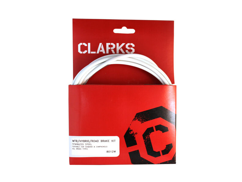 Clarks Universal S/S Front & Rear Brake Cable Kit W/P2 White Outer Casing click to zoom image